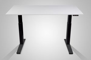 MultiTable Electric Adjustable Height Standing Desk Black Frame White Table Top