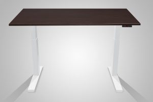 MultiTable Electric Adjustable Height Standing Desk White Frame Espresso Table Top