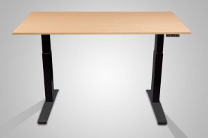 MultiTable Electric Standing Desk Black Frame Fusion Maple Table Top