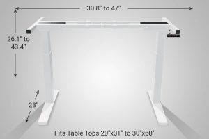 MultiTable Electric Standing Desk White Frame Small 23