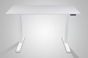 MultiTable Electric Standing Desk White Frame White Table Top