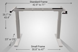 MultiTable Mod E2 Electric Standing Desk Frame Sizes