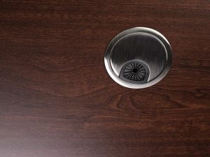 Grommet Cover And Hole Brushed Steel MultiTable