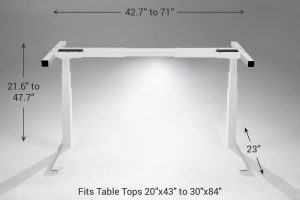 Mod E Pro 2 Step Height Adjustable Standing Desk Frame Standard White 23 MultiTable