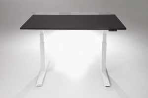 Mod E Pro Height Adjustable Standing Desk White Base Black Table Top