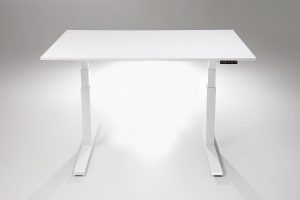 Mod E Pro Height Adjustable Standing Desk White Base White Table Top