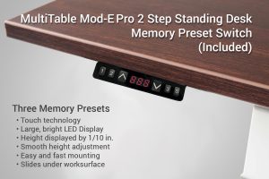 MultiTable Mod E Pro 2 Step Electric Standing Desk Memory Preset Up Down Switch