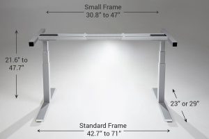 MultiTable Mod E Pro 2 Step Height Adjustable Electric Standing Desk Frame Specs