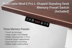 MultiTable Electric L Shaped Ergonomic Standing Desk Memory Preset Switch