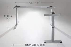 MultiTable Mod E Pro L Shaped Ergonomic Height Adjustable Electric Standing Desk Frame Specs