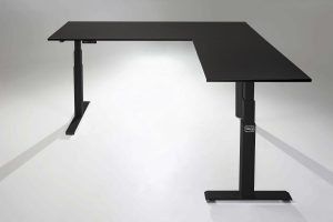 Mod E Pro L Shaped Standing Desk Frame Black Height Adjustable Standing Desk Base R Black Top MultiTable