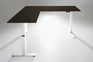 Mod E Pro L Shaped Standing Desk Frame White L Libretti Table Top Ergonomic Furniture MultiTable