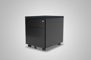 2 Drawer Mobile Pedestal Black With Carbon Cushion Top MultiTable Office Furniture Supplier Phoenix Arizona Since 2010