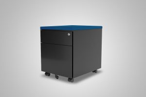 2 Drawer Mobile Pedestal Black With Cobalt Blue Cushion Top MultiTable Office Furniture Supplier Phoenix Arizona Since 2010