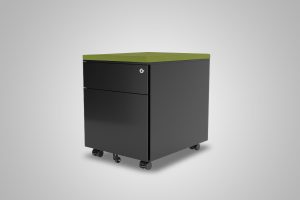 2 Drawer Mobile Pedestal Black With Pear Green Cushion Top MultiTable Office Furniture Supplier Phoenix Arizona Since 2010