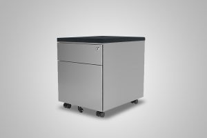 2 Drawer Mobile Pedestal Silver With Carbon Cushion Top MultiTable Office Furniture Supplier Phoenix Arizona Since 2010