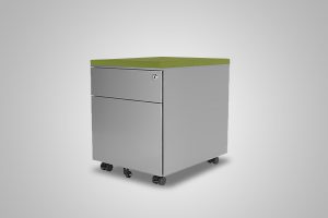 2 Drawer Mobile Pedestal Silver With Pear Green Cushion Top MultiTable Office Furniture Supplier Phoenix Arizona Since 2010