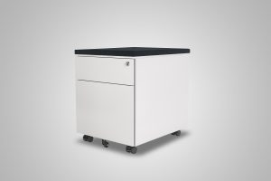 2 Drawer Mobile Pedestal White With Carbon Cushion Top MultiTable Office Furniture Supplier Phoenix Arizona Since 2010