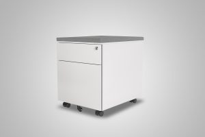 2 Drawer Mobile Pedestal White With Iced Grey Cushion Top MultiTable Office Furniture Supplier Phoenix Arizona Since 2010
