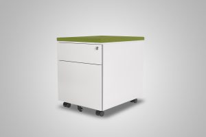 2 Drawer Mobile Pedestal White With Pear Green Cushion Top MultiTable Office Furniture Supplier Phoenix Arizona Since 2010