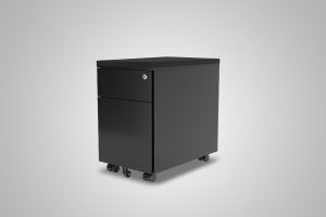 2 Drawer Slim Mobile Pedestal Black With Carbon Cushion Top MultiTable Office Furniture Supplier Phoenix Arizona Since 2010