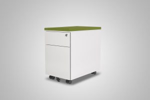 2 Drawer Slim Mobile PedestalWhite With Pear Green Cushion Top MultiTable Office Furniture Supplier Phoenix Arizona Since 2010