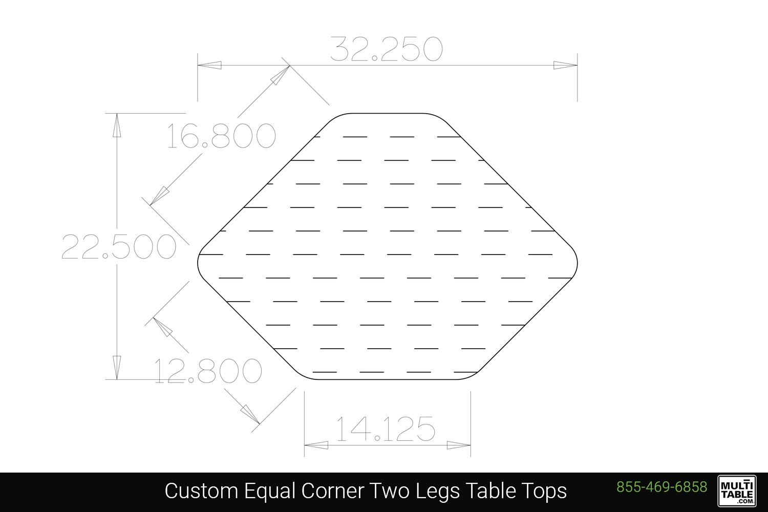 Custom Equal Corner Two Legs Table Tops Shapes MultiTable Office Furniture Manufacturing Phoenix Arizona Since 2010