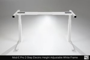 Mod E Pro Electric 2 Step Height Adjustable White Frame Custom Design Options MultiTable Office Furniture Manufacturing Phoenix Arizona Since 2010