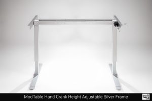 ModTable Hand Crank Height Adjustable Silver Frame Custom Design Options MultiTable Office Furniture Manufacturing Phoenix Arizona Since 2010