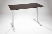 Manual Hand Crank Standing Desk Angled Silver Espresso