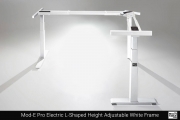 Mod E Pro Electric L Shaped Height Adjustable White Frame Custom Design Options MultiTable Office Furniture Manufacturing Phoenix Arizona Since 2010